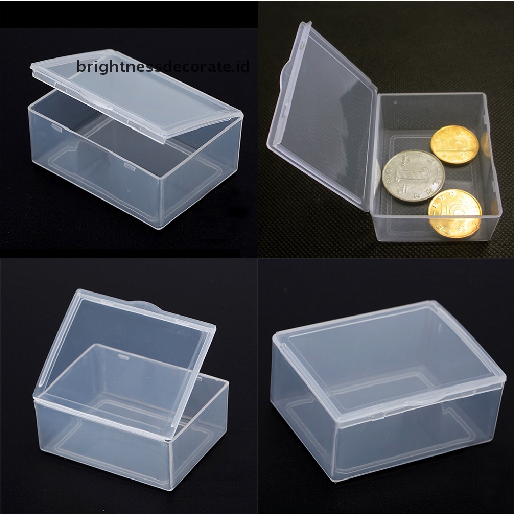 [birth] 5pcs Transparent Plastic Storage Box clear  rectangle Multipurpose display box [ID]