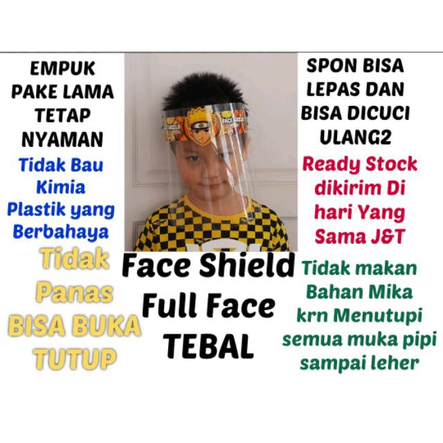 FACE SHIELD ANAK BUKA TUTUP BISA CUCI