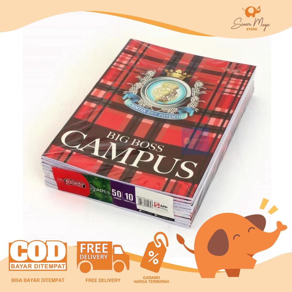 

SIDU Sinar Dunia Buku Big Boss Campus 50 (Pak) / Buku Tulis Big Boss Campus 50 Lembar 1pak isi 10 buku