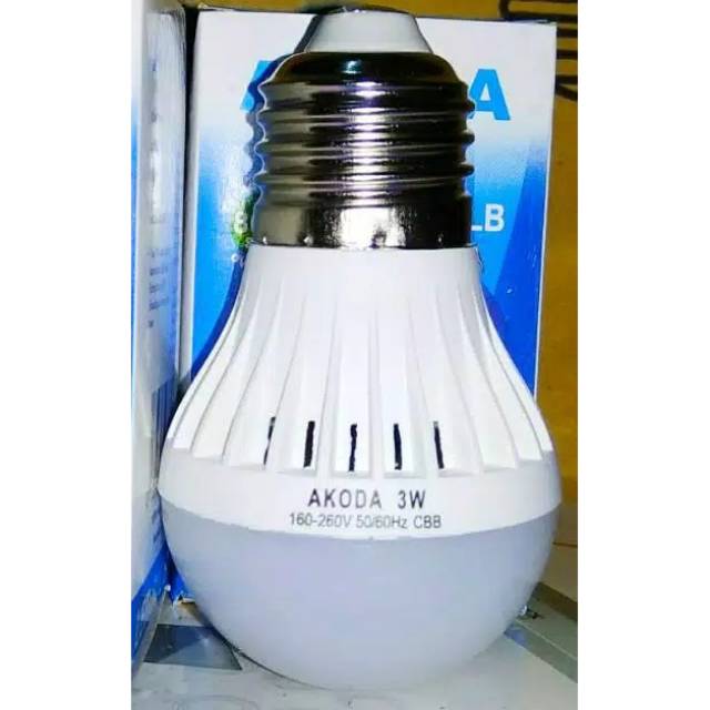 Lampu LED 3watt AKODA, Bohlam led 3watt PUTIH, Bulb LED 3watt Terang dan Murah.
