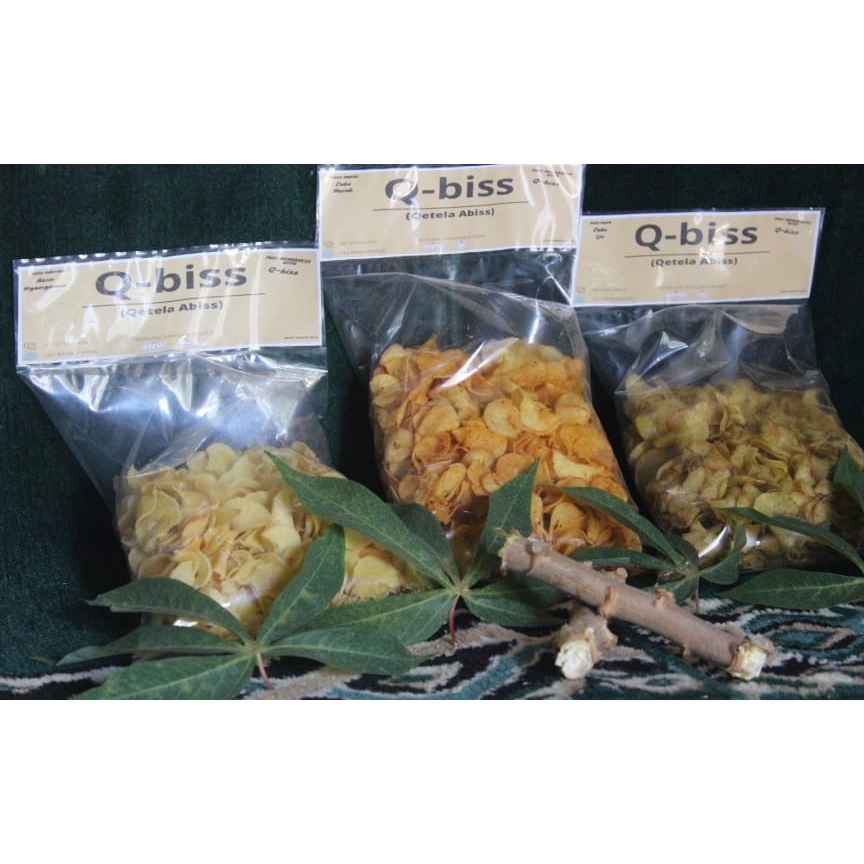 

KERIPIK SINGKONG Q-BISS JAJANAN TERBAIK, TERGURIH, TERMURAH KRIPIK OLEH OLEH BERBAGAI RASA