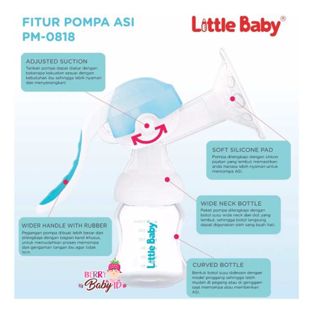 Little Baby Pompa ASI Adjustable Manual Breast Pump Breastpump #PM0818 Berry Mart