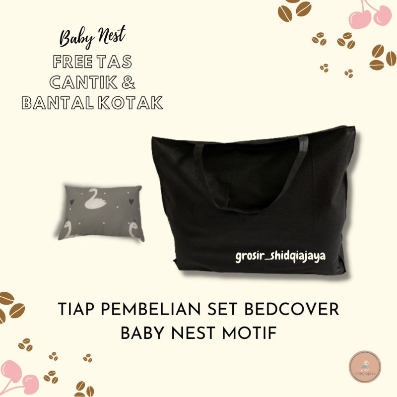 BABYNEST MOTIF SATU SET BEDCOVER | KASUR BAYI SATU SET BEDCOVER/KASUR BAYI SET SELIMUT FREE BANTAL GULING/KASUR BAYI MURAH/BABY NEST MURAH/