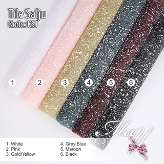 Image of thu nhỏ 1 lembar Tile / Tulle Salju mesh flower wrapping tissue 50x50cm #1
