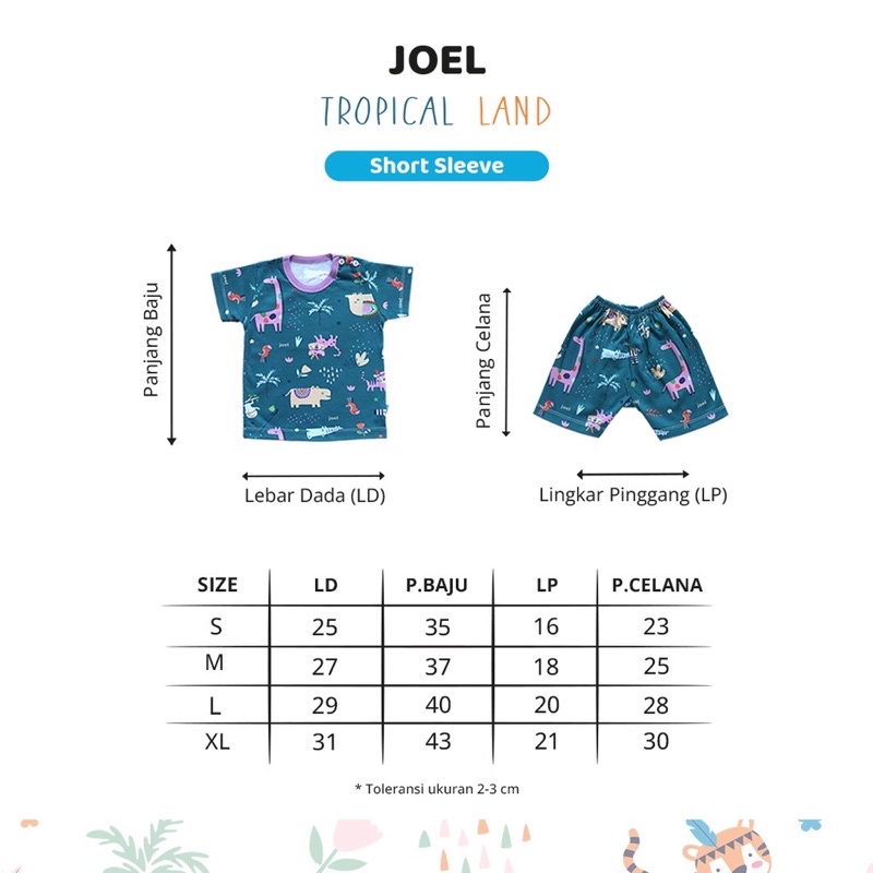 Baju Bayi Setelan Pendek - Joel Tropical Land Short Sleeve