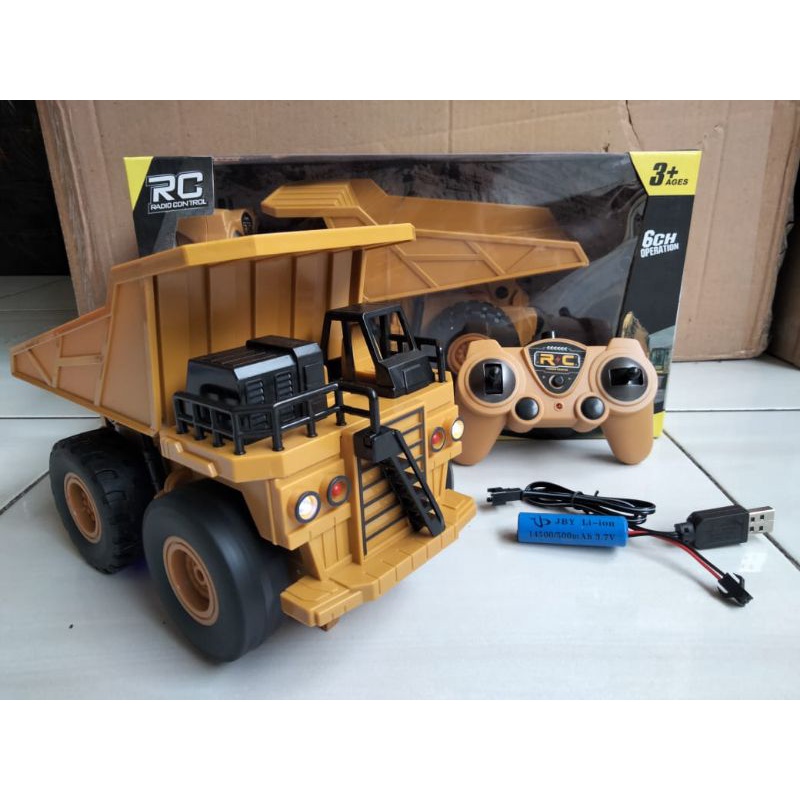 RC 2.4Ghz Mobil Remote Control Dump Truck Truk Baterai Cas Rdr 1142