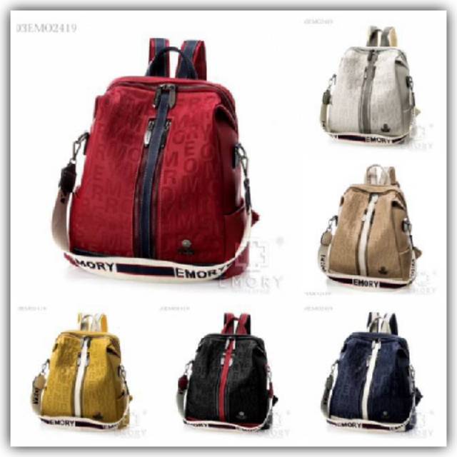 BAG IMPORT BRANDED EMORY SONYA / TAS RANSEL FASHION WANITA / BACKPACK MULTIFUNGSI SLINGBAG  BATAM