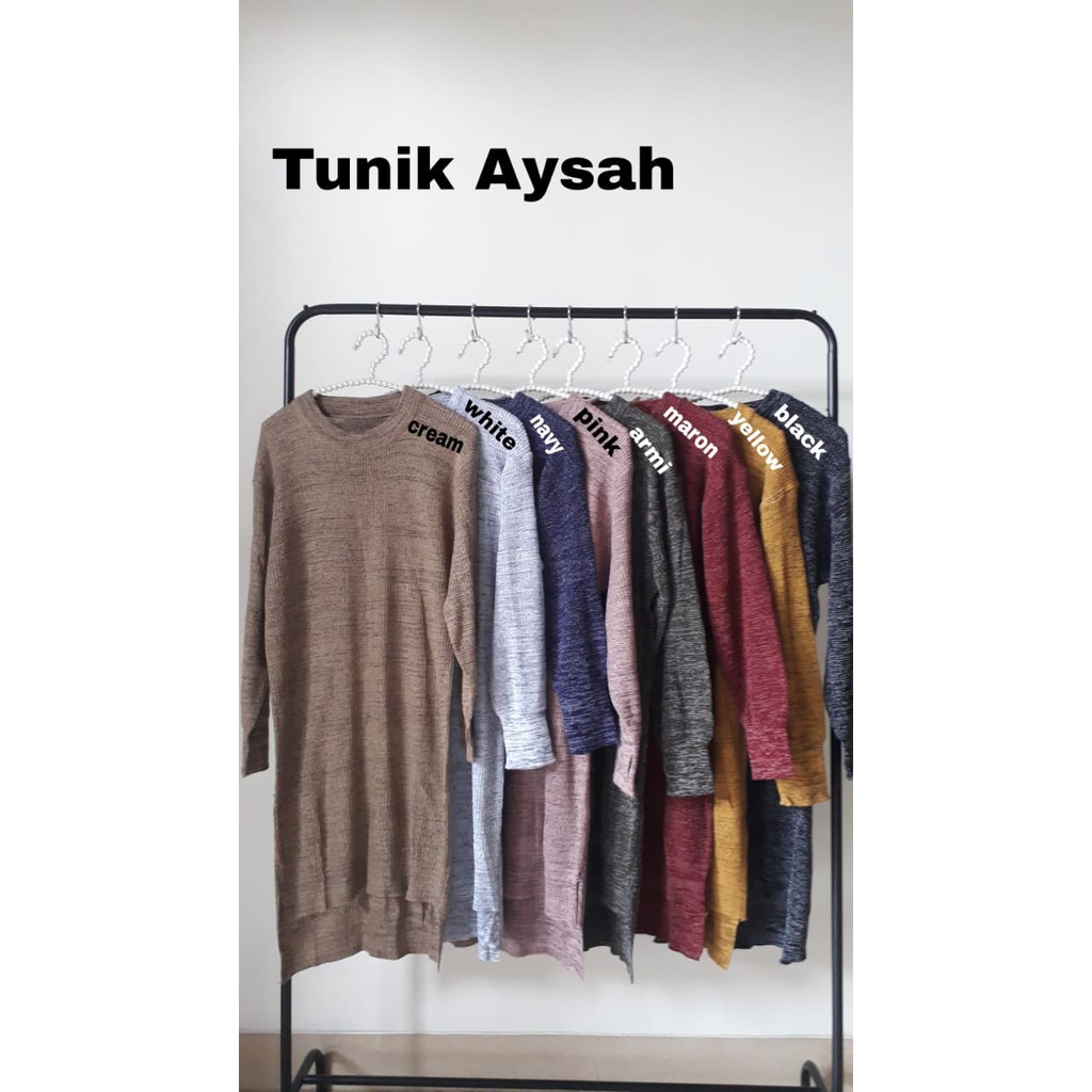 [Tunix Aysah RO]Tunik wanita rajut Varian warna