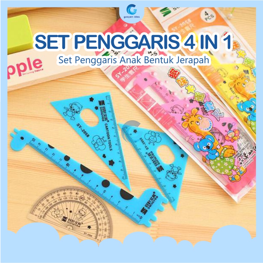 

Penggaris Set Jerapah - Set 4 In 1 Penggaris Sekolah Anak