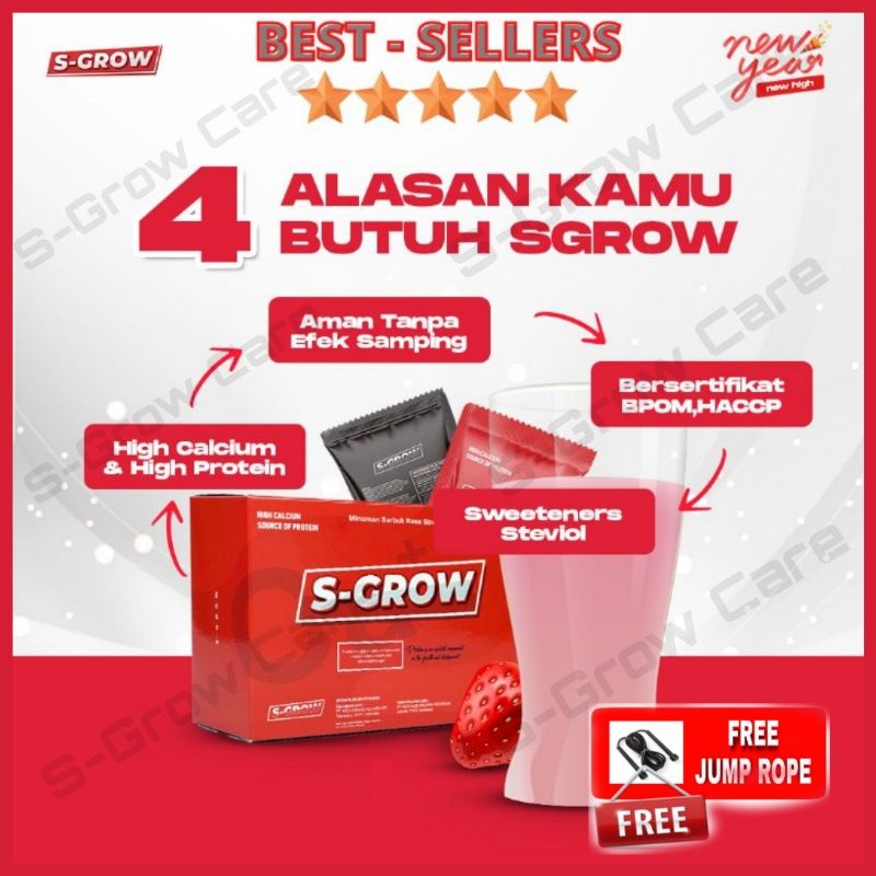 S-GROW Peninggi Badan Terbaik (Paket Platinum 3 Box) Free Skipping