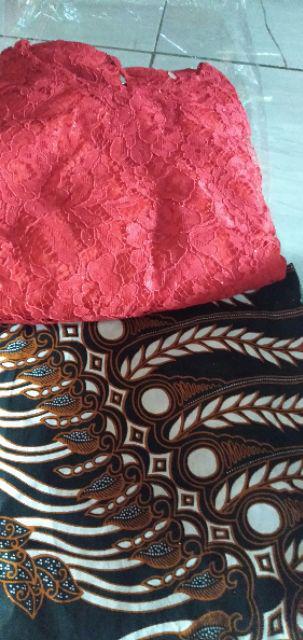 Zola_batik Batik Couple Kebaya Brokat Susun Pinguin Krida