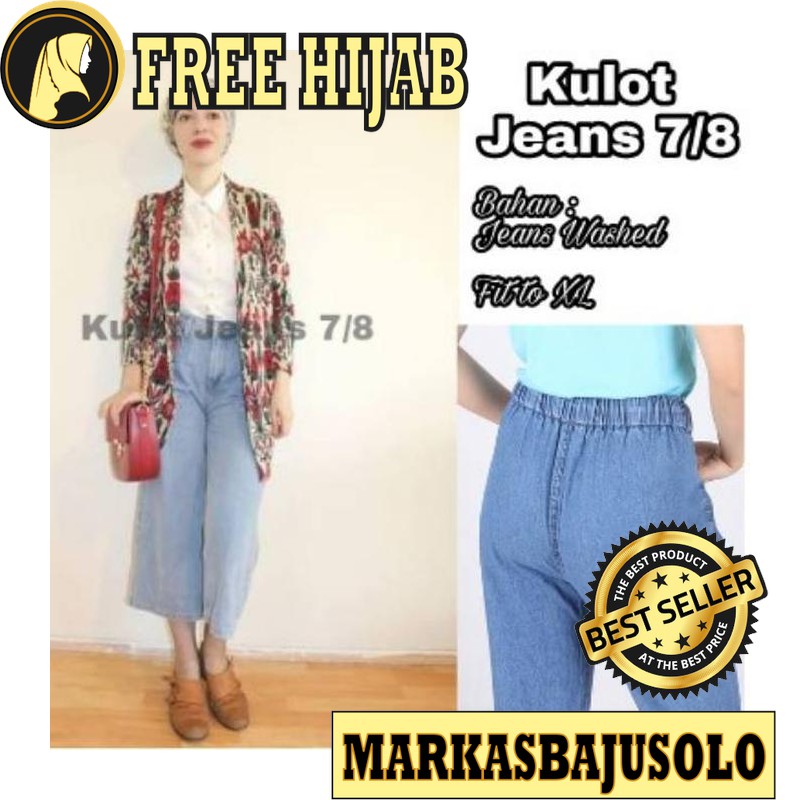 KULOT JEANS 7/8 / CELANA WANITA KULOT MURAH JEANS JUMBO PENDEK ANAK