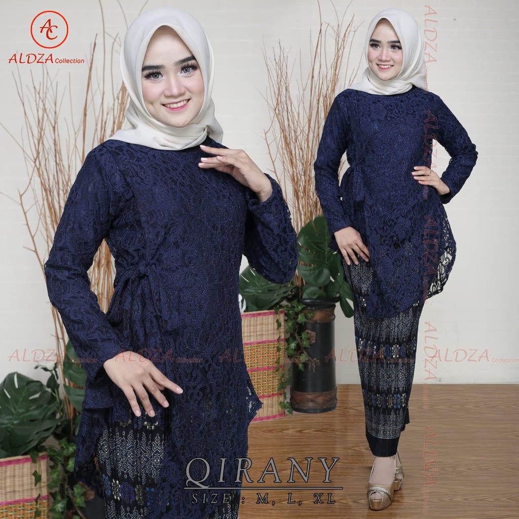 PROMO PALING LAKU.. ! Setelan Kebaya Brokat QIRANY Kebaya Modern Aneka Pilihan Warna