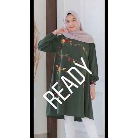 Tunik Bordir Warna Sage