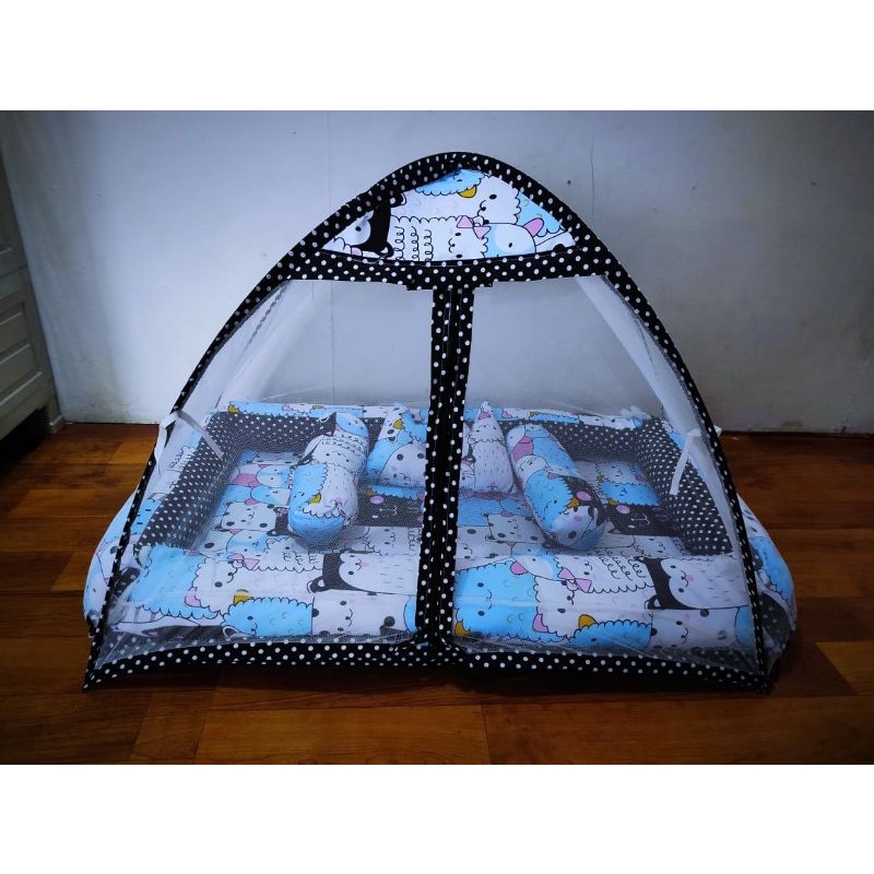 Kasur Bayi Kolam Kulambu Tenda Motif Kucing Hitam