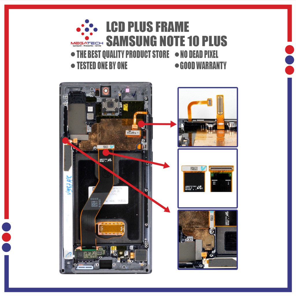 LCD Samsung Note 10 Plus Include Frame Fullset Touchscreen