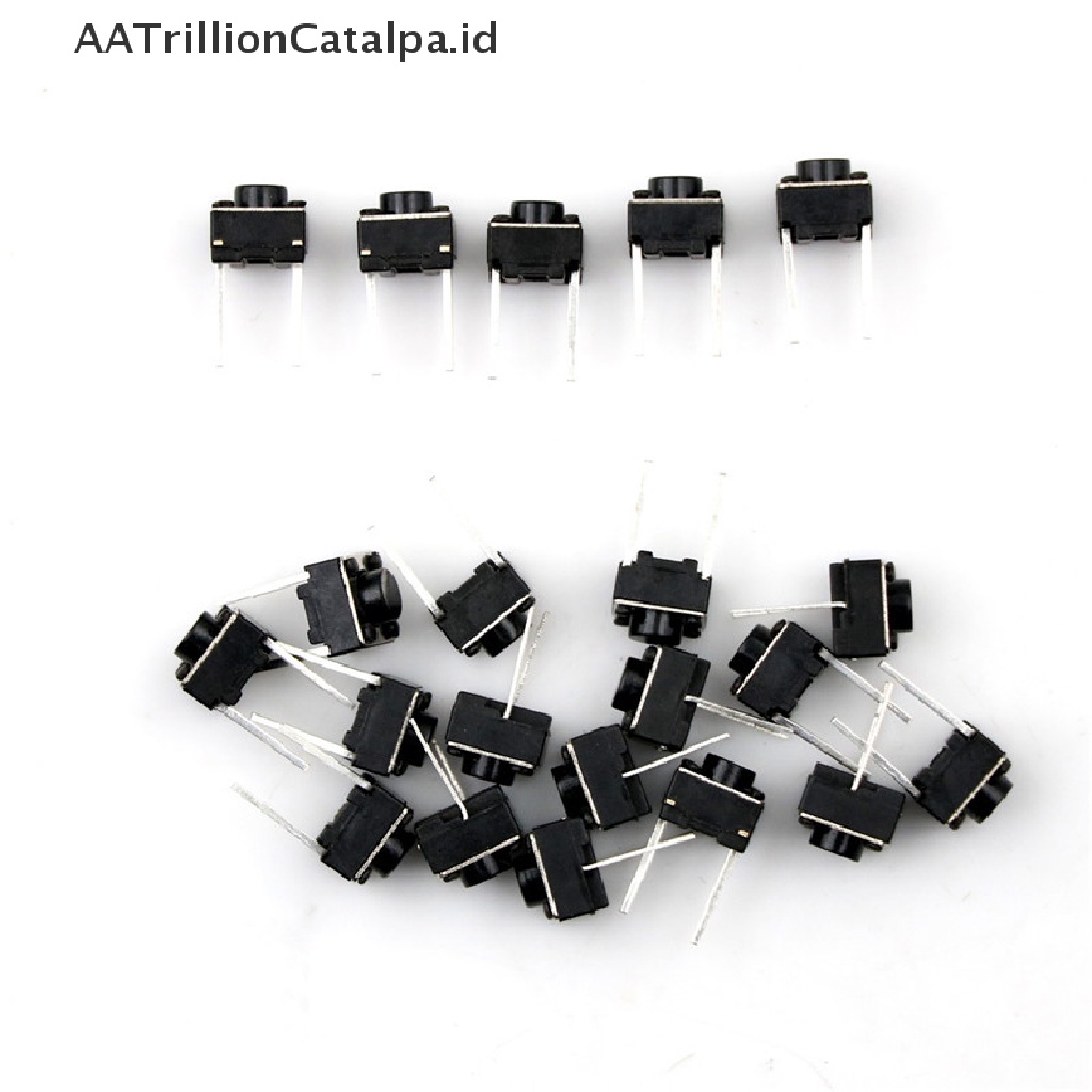 20 Pcs Tombol Tekan 2 Pin Ukuran 6x6 x 5mm