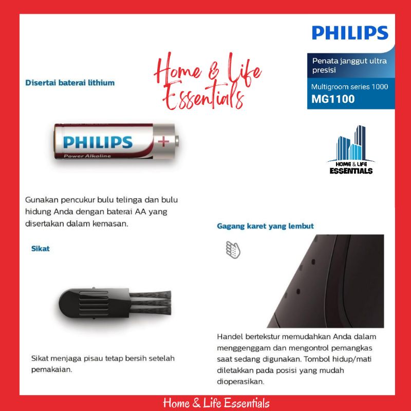 Alat Cukur Philips MG1100 Multigroom Alat Cukur Kumis Philips / Alat Cukur Jenggot Philips MG 1100