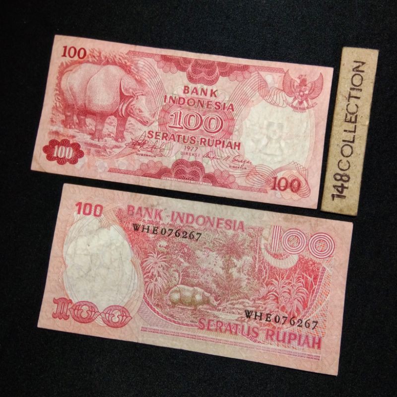Uang kuno 100 rupiah badak tahun 1977