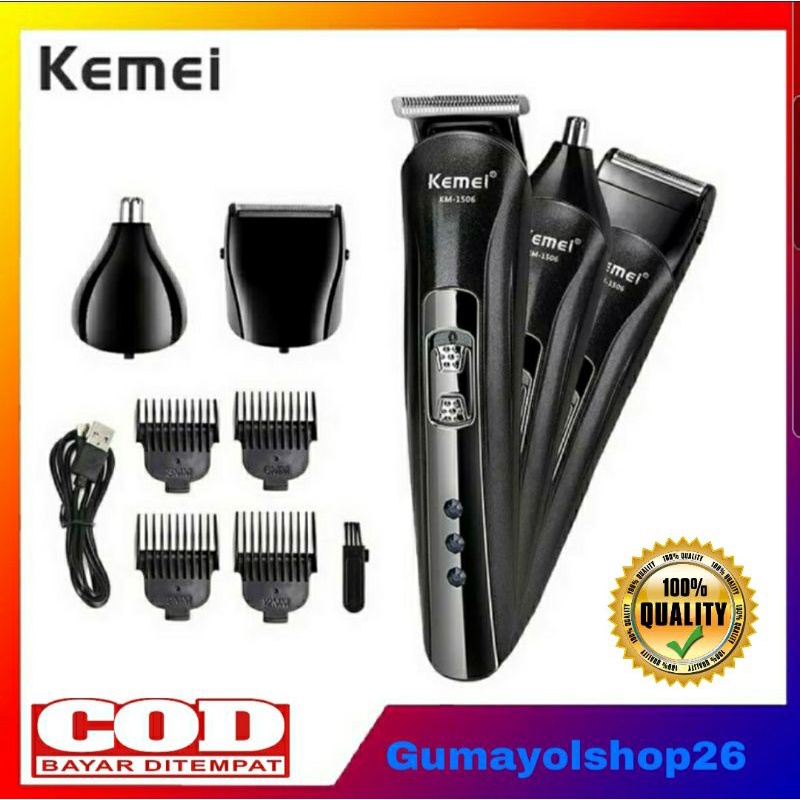 Jual Hair Clipper Kemei Km 1506 Alat Cukur Rambut Kemei Km 1506 3 In 1 Mesin Cukur Kemei