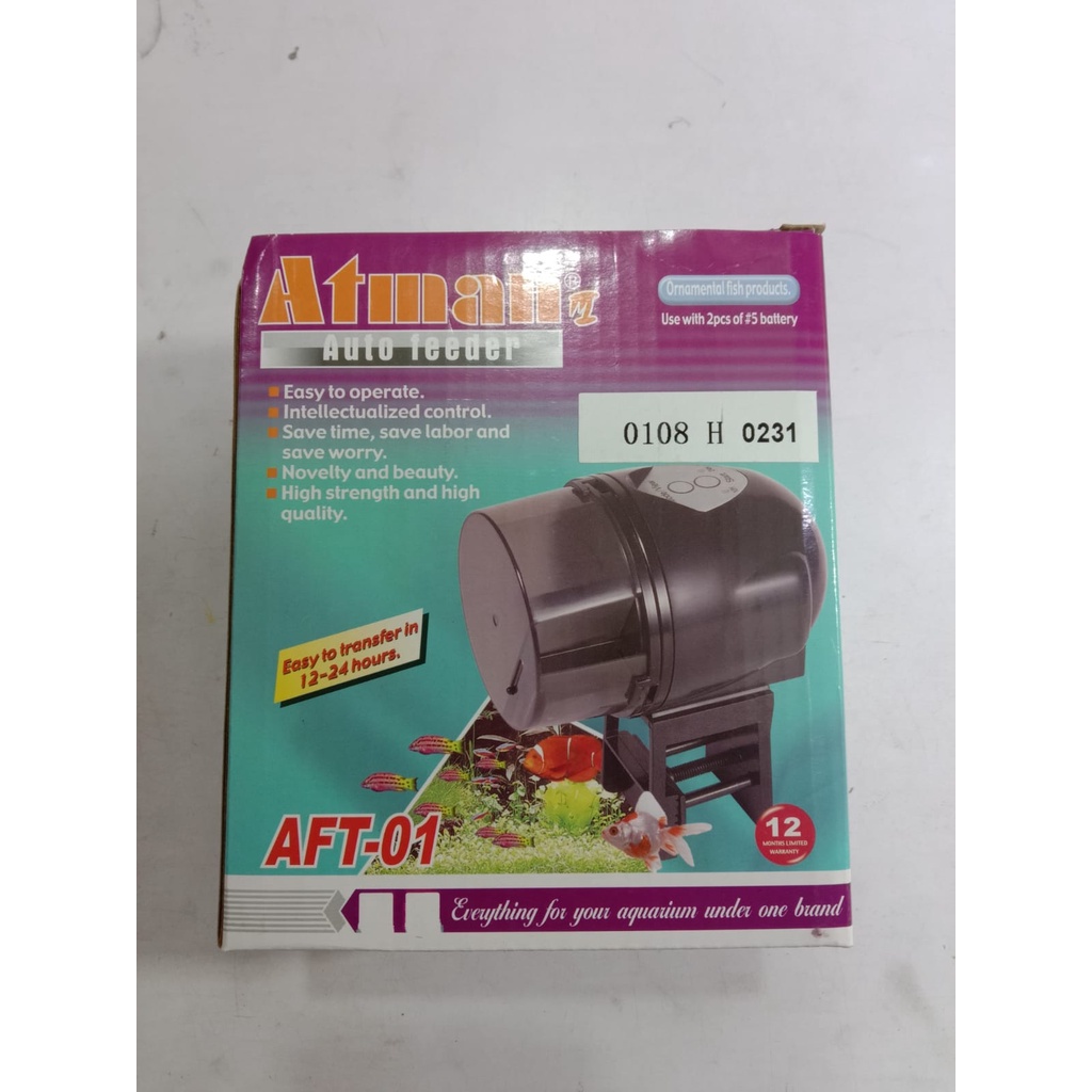 ATMAN AFT-01 AUTO FEEDER MESIN MAKANAN IKAN OTOMATIS MESIN PAKAN IKAN OTOMATIS PEMBERI MAKANAN IKAN 