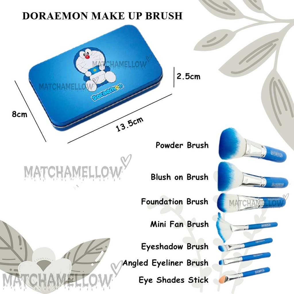 ❄️MATCHA❄️ KUAS MAKE UP DORAEMON KALENG 7 in 1 / make up brush / make up brush