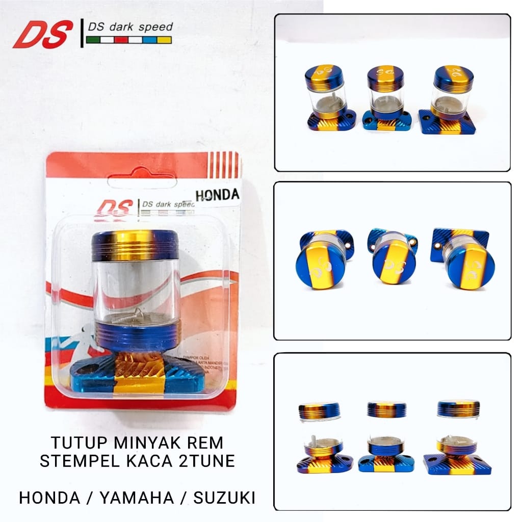 Tutup minyak rem stempel kaca twotone honda lobang baut silang beat vario wave dll