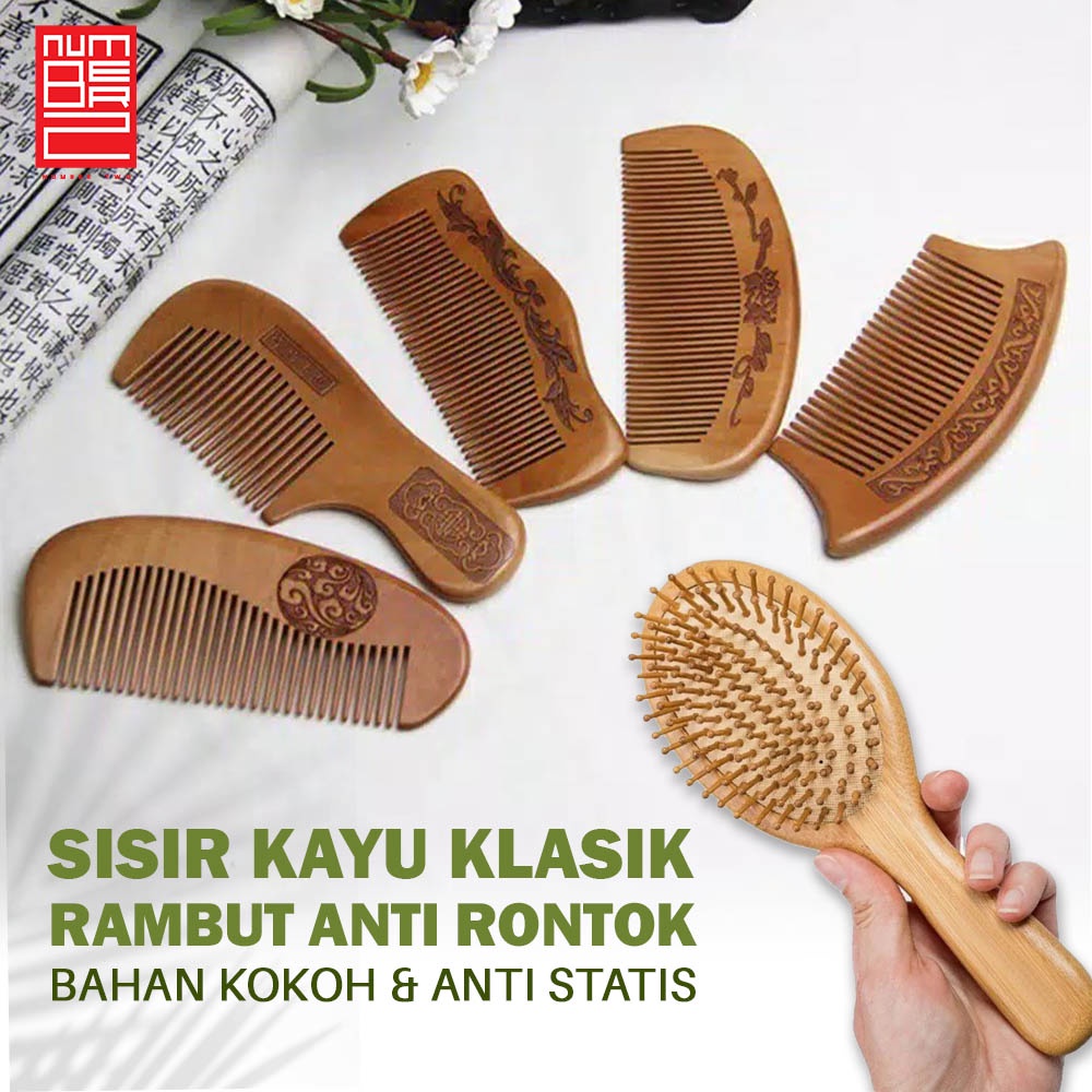 Sisir rambut kayu anti statis model klasik korea