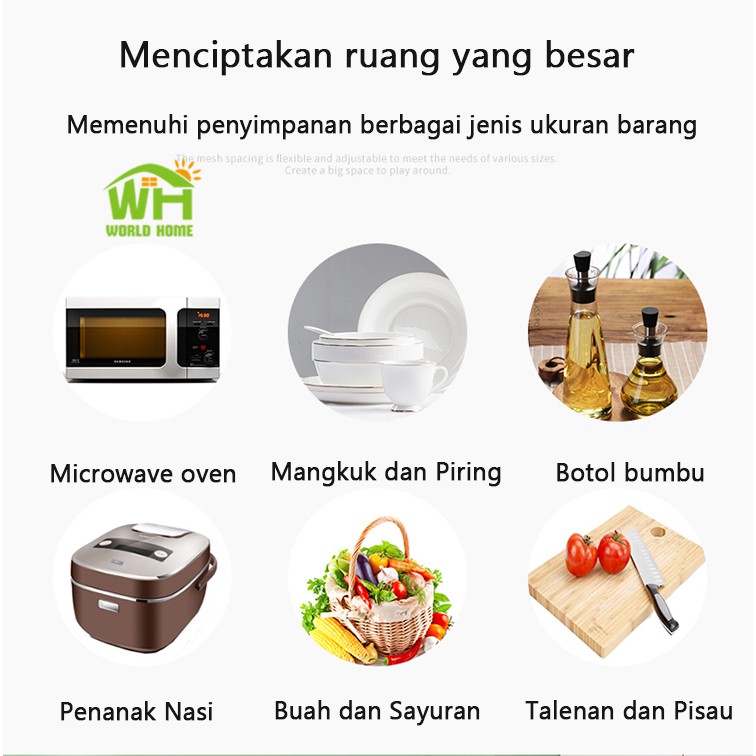 Rak Penyimpanan 5 susun Rak Barang 5 susun Besi Kuat 80KG serbaguna rak dapur murah  ZWJ-18 WHFURNITURE