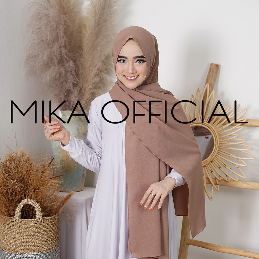 PASHMINA DIAMOND ||  PASHMIN NON TALI/TANPA TALI  POLOS DIAMOND PREMIUM QUALITY-FRAFUCCINO