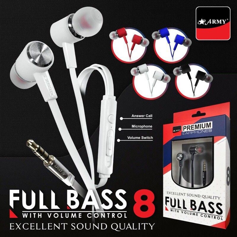 Headset Hf Army Full Bass 9 + Volume Jack 3.0