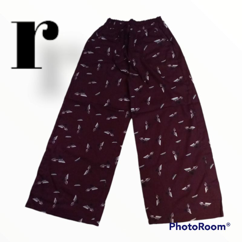 CELANA KULOT PANJANG DEWASA WANITA BAHAN KATUN STREACH MOTIF SANTAI MURAH-r