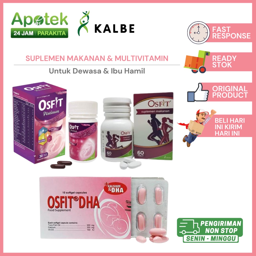 OSFIT KAPLET/ OSFIT PLATINUM/ Osfit DHA multivitamin dan mineral untuk membantu memelihara kesehatan
