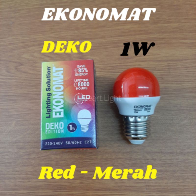 LAMPU LED EKONOMAT DEKO 1W RED MERAH E27/LAMPU TIDUR LED 1WATT MERAH MURAH AWET