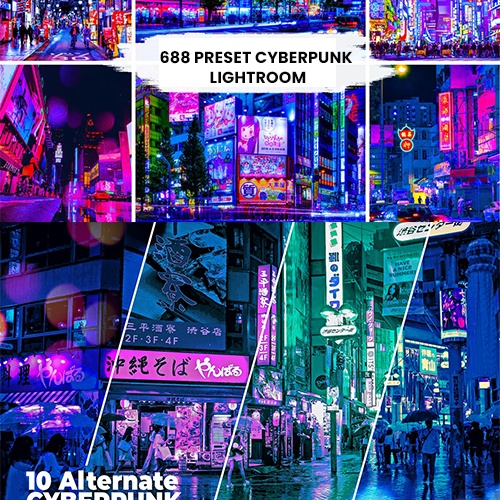 LIGHTROOM PRESET CYBERPUNK STREET PREMIUM SET KOMPLIT LIGHTROOM ANDROID
