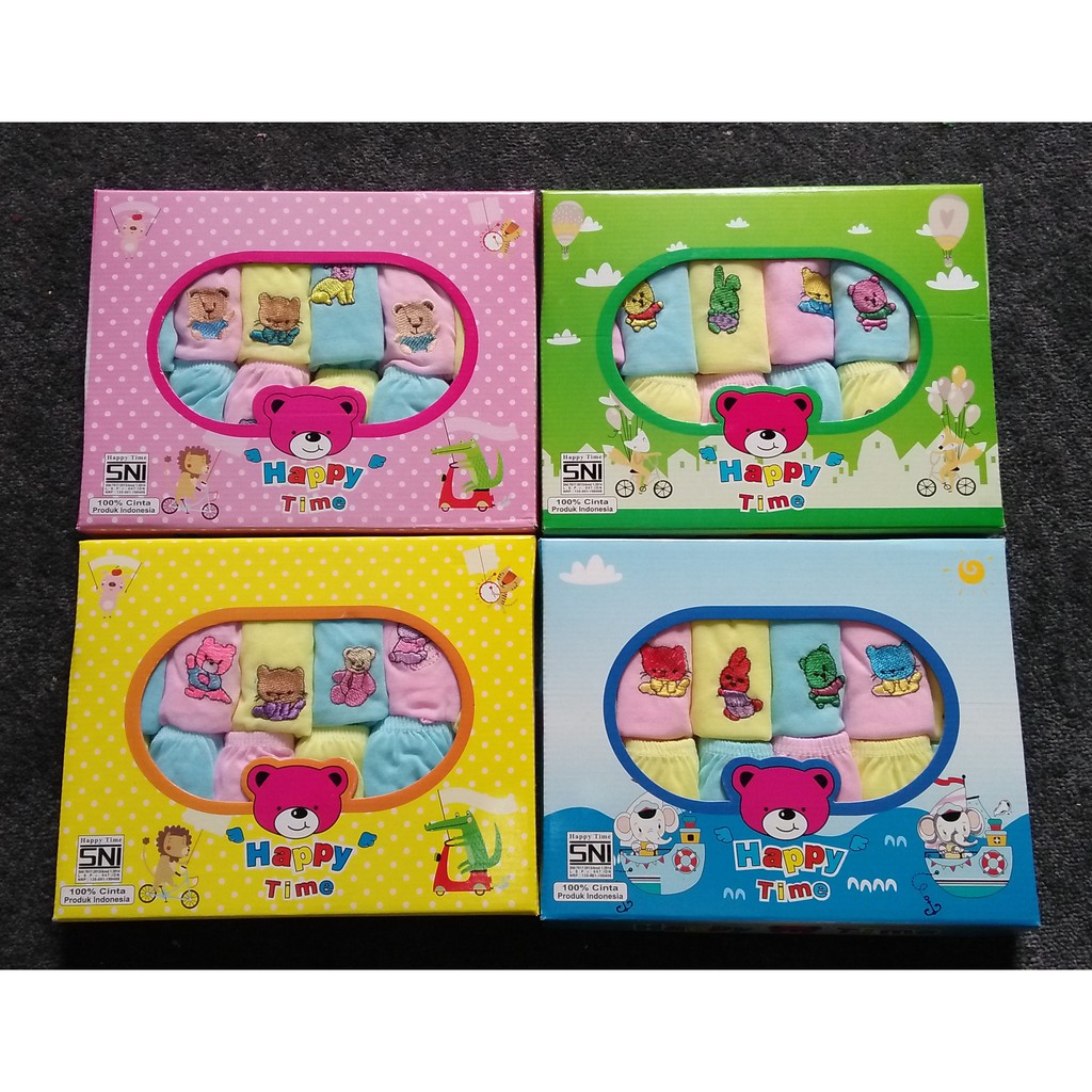 Promo !! SALE !! 1Lusin Celana Bayi Pop Happy Time / Happy Dus 0-8 Bulan SNI/KADO BAYI