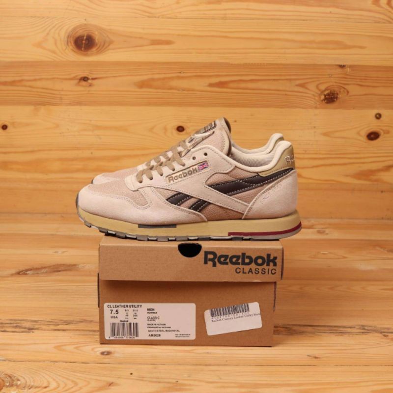 Sepatu Reebok Classic Leather Utility Brown BNIB Like Original High Premium Sneakers Olahraga Lari