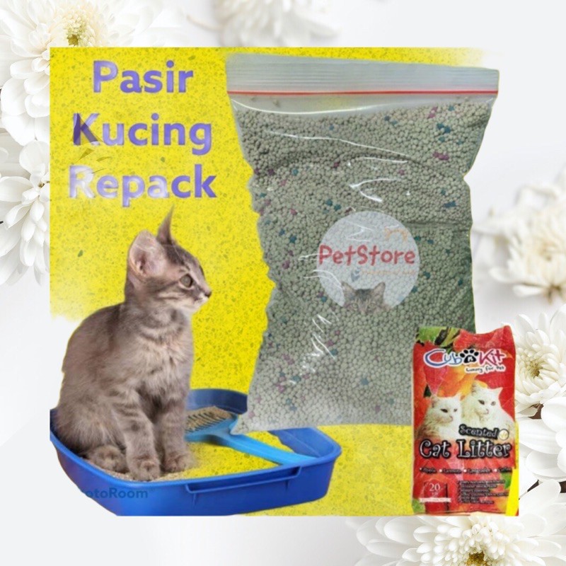 Pasir Kucing Pasir Gumpal Wangi ZIPPER LOCK Repack 1Kg