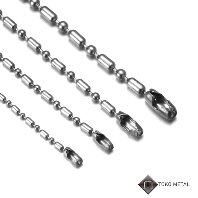 Kalung Titanium Bambu Bola Pria dan Wanita Antik Karat [ Toko metal ]