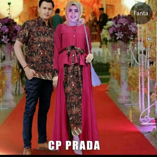 Setelan Batik Couple/Pasangan Kebaya Katun Sutra Bagus Cantik Elegant Pesta