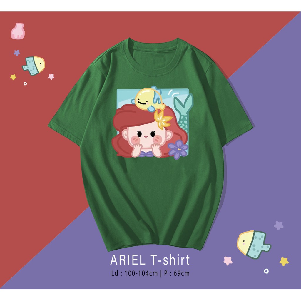 LITTLE MERMAID PUTRI DUYUNG LUCU CARTOON DESIGN KAOS / TERMURAH