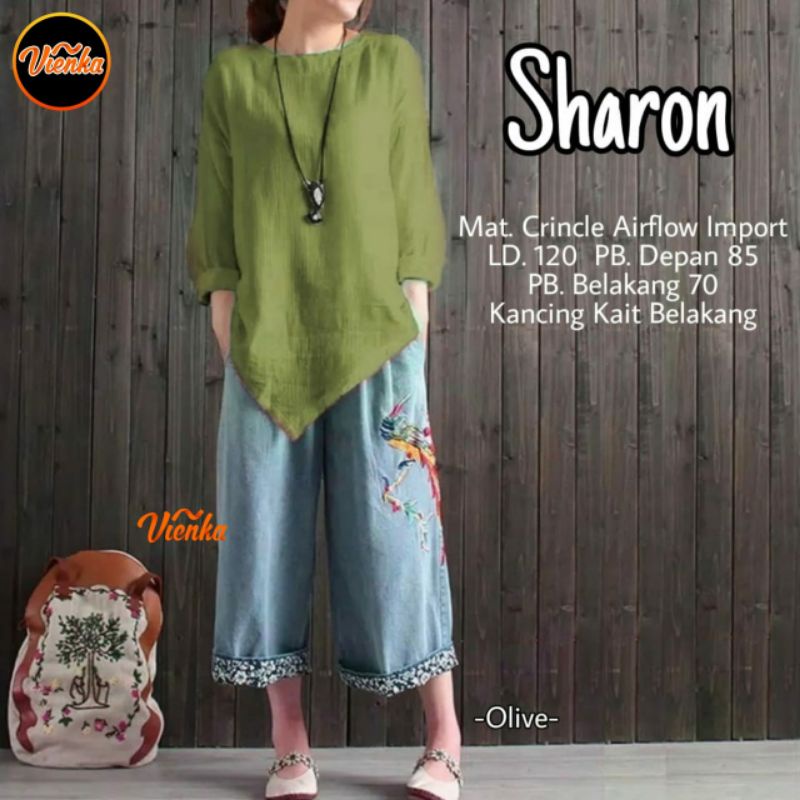 Sharon blouse asimetris crinkle airflow jumbo LD 120 XXL