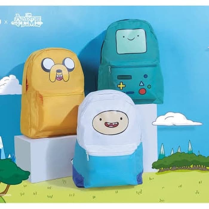 Tas Ransel Backpack Adventure Time Finn Jake Beemo BMO Miniso Japan Tas Asli Miniso Jepang