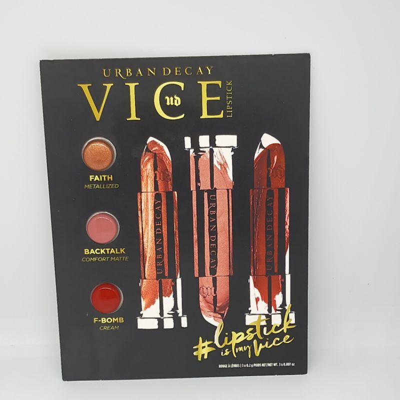 URBAN DECAY VICE LIPSTIK SAMPLE CARD