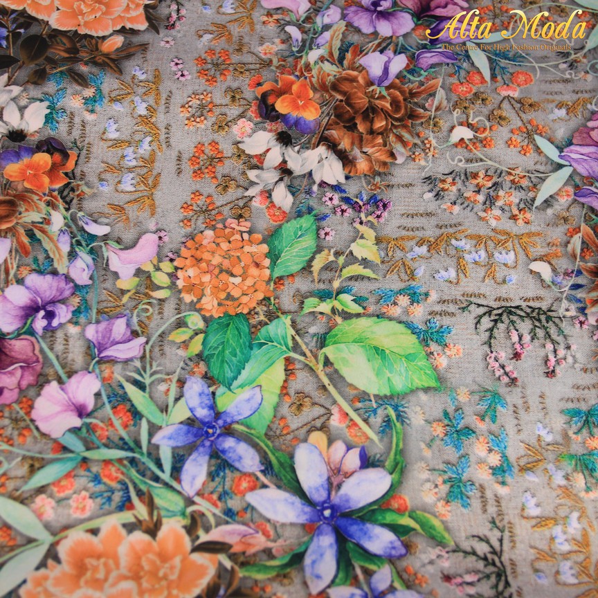 

Alta Moda Silky Satin Italy Motif Floral Full Abstrack Beige (1M)