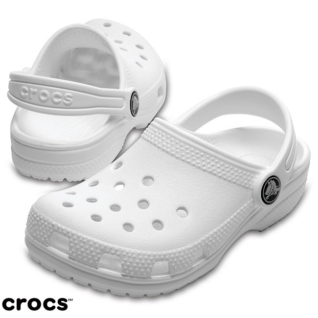 Crocs Classic kids / Sandal Crocs anak anak / Crocs classic clog anak unisex - White - 204536-100