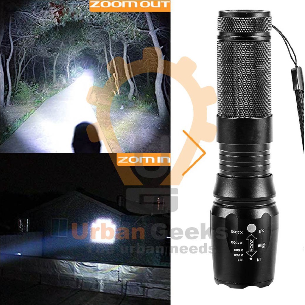 Paket Senter taff-LED E17 LED Tactical XML T6 8000Lumens alt Taffware