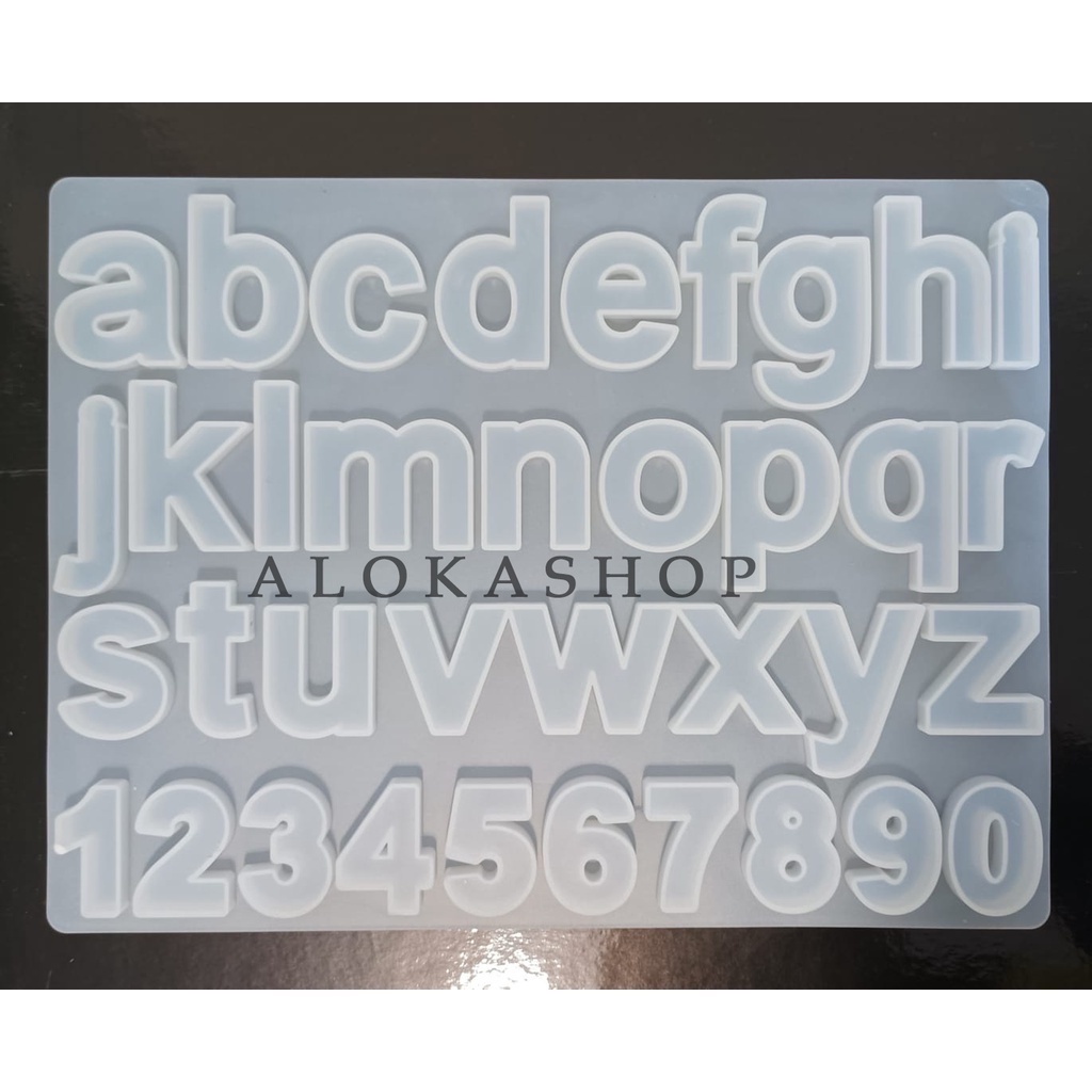 Cetakan silikon resin abjad huruf angka/ silicone alphabet dan angka besar