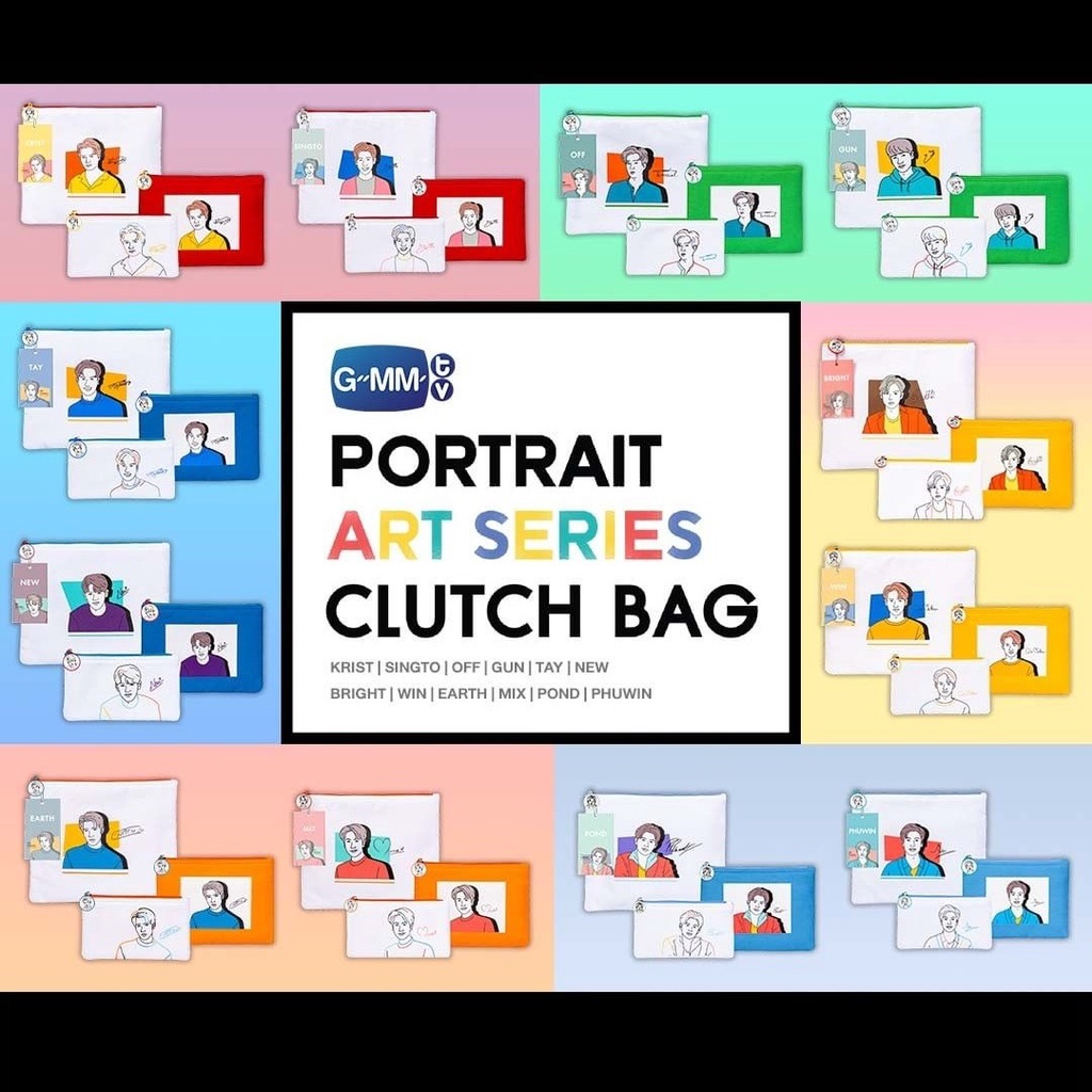 [BUKAN READY STOCK] [BUKAN PO] [PELUNASAN PO] GMM TV PORTRAIT ART SERIES CLUTCH BAG