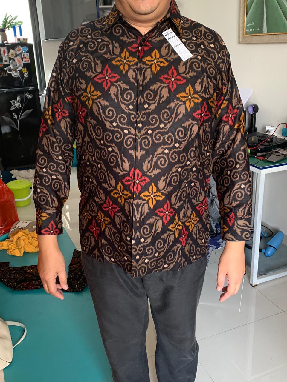 Size M L Xl Xxl Xxxl Kemeja Batik Songket Pria Lengan Panjang Full Varian Motif